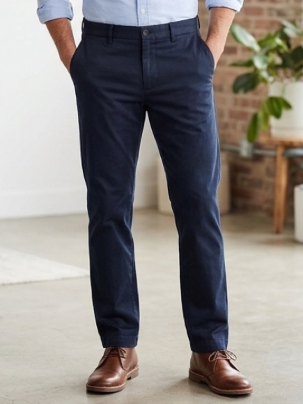 Banana Republic Emerson Chino Pants Mens 32x32 Navy Blue Performance Stretch